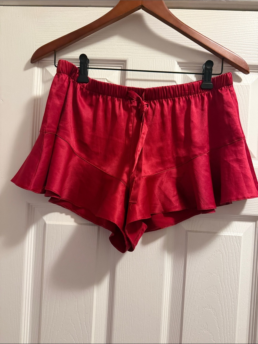 Victoria's Secret Red Ruffle Hem Lounge Shorts